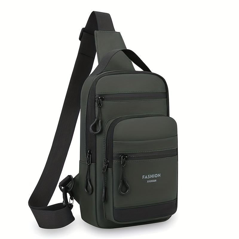 ShiLan Men's Outdoor Chest Bag - Stylish Nylon Crossbody, Casual Multi-Functional Sports Sling with Adjustable Strap (100-1.0cm), Zip Closure, and Multiple Compartments for Daily Commute & Adventures, Crossbody Bag