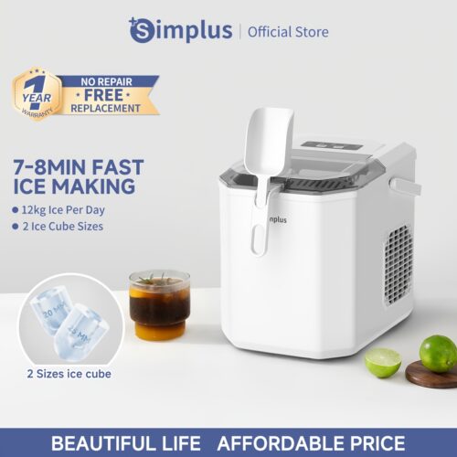 8c57f32a-1a4d-4db7-af12-e5ccee3427d2.jpg Simplus Ice Maker Household 1.3L Water Tank Compact Design Low Power Automatic Ice Production Self-cleaning Function for Convenience Rapid Ice Production In 7-8 Minutes Compact Size, Multiple Usage Scenarios, Kitchen, Dormitory, Office