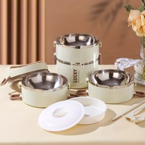 2-Tier Lunch Box Set u002F 3-Tier Lunch Box Set u002F 4-Tier Lunch Box Set - Large Capacity Stainless Steel Lunch Box with Insulated Lunch Bag, Suitable for School, Camping, Workplace - Ideal for Students and Office Workers - A Must-Have for Students