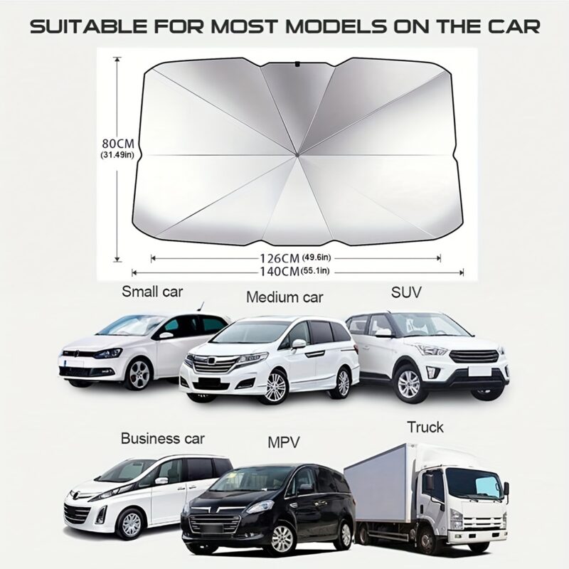 Foldable Car Windshield Sunshade: UV-Reflective & Heat-Insulation Cover for SUVs & Off-Roads