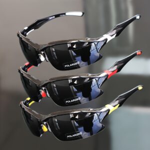 3pcs COMAXSUN Polarized Fashion Glasses for Men & Women - Lightweight PC Frame & TAC Glasses Suitable for,,,,, Driving, Suitable for Gifts with Cleaning Cloth, Non-Prescription Eyewear