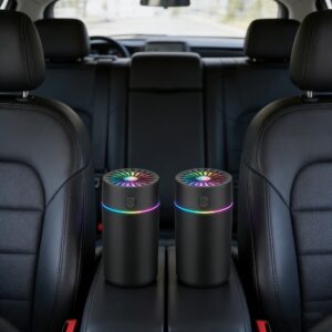 2-in-1 Car Aroma Diffuser & Humidifier: 7-Color LED Sonic Mist for Car, Office & Home