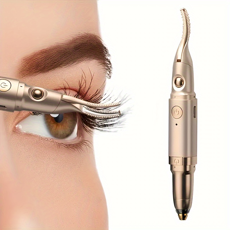 Stylish 2-In-1 Heated Eyelash Curler And Electric Eyebrow Trimmer - Quick Curl, Accurate Trim, Soft Heat, Dual-Function Beauty for Easy Grooming