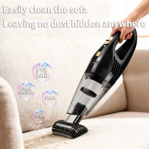 Car Vacuum Cleaner, Handheld Vacuum Cleaner with 6000PA Super Strong Suction, 1800mAh Large Capacity, Low Noise, with Five Matching Accessories for Car Interior Care, Home And Pet Cleaning, Car Accessories for Women Color Girly Car Stuff Gift