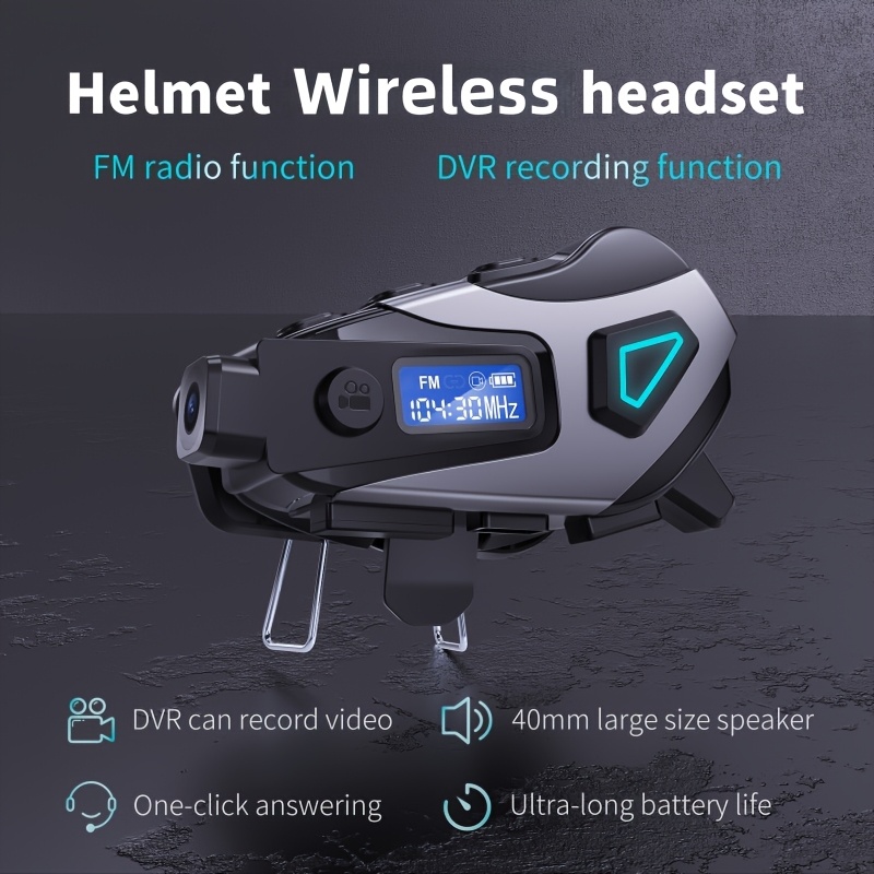 5-in-1 Motorcycle Helmet Headset: 2K DVR Camera, Bluetooth 5.4 & Smart Noise Reduction (32GB Card Included)