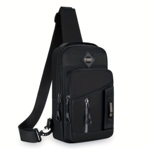 ShiLan Men's Outdoor Chest Bag - Stylish Nylon Crossbody, Casual Multi-Functional Sports Sling with Adjustable Strap (100-1.0cm), Zip Closure, and Multiple Compartments for Daily Commute & Adventures, Crossbody Bag