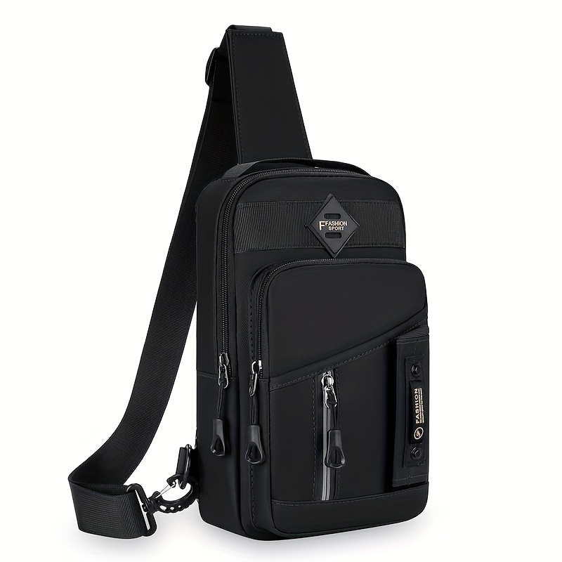 ShiLan Men's Outdoor Chest Bag - Stylish Nylon Crossbody, Casual Multi-Functional Sports Sling with Adjustable Strap (100-1.0cm), Zip Closure, and Multiple Compartments for Daily Commute & Adventures, Crossbody Bag