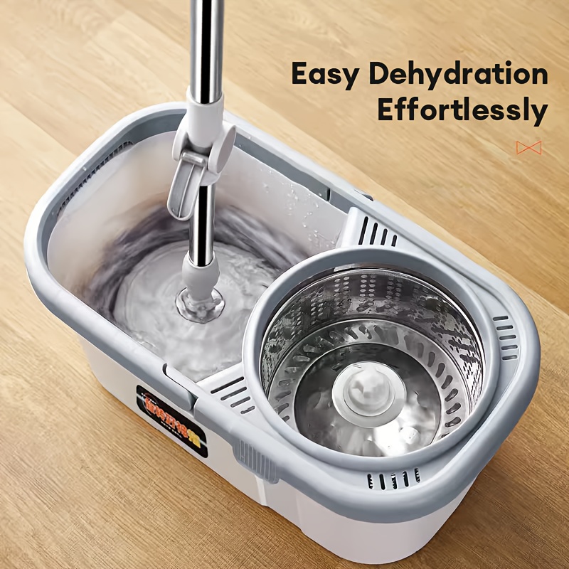 High-Quality Quick Spin Mop Set Including a Bucket And Two Mop Pads, Featuring a Microfiber 360-Degree Rotating Design for Effortless Cleaning. This Hands-Free Spinner Is Ideal for All Types of Flooring And Comes with a Bucket Equipped with Four Whe