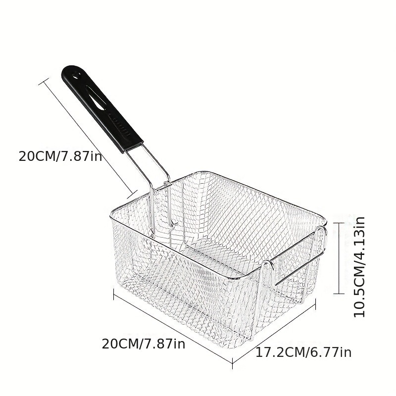 Foldable Stainless Steel Fry Basket: Multi-Use Heat-Resistant Strainer & Chef Tool