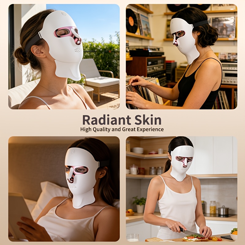 7-Color LED Facial & Neck Therapy Mask: Pro Rechargeable Anti-Aging Skin Care Device