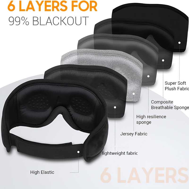 3D Wireless Sleep Mask: Bluetooth 5.2 Ultra-Thin Headphones & 100% Blackout for Deep Sleep