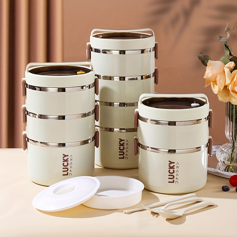2-Tier Lunch Box Set u002F 3-Tier Lunch Box Set u002F 4-Tier Lunch Box Set - Large Capacity Stainless Steel Lunch Box with Insulated Lunch Bag, Suitable for School, Camping, Workplace - Ideal for Students and Office Workers - A Must-Have for Students
