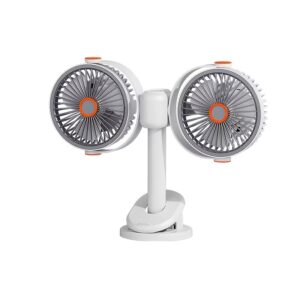 2026 Multifunctional 3-in-1 Clipu002FWall-Mountedu002FStand Circulating Fan, New Desktop Double-Headed Fan, Car Fan, USB Rechargeable Personal Fan with 5 Strong Wind, Quiet Cooling Fan for Home, Office, Bedroom, Camping, Hiking, Car