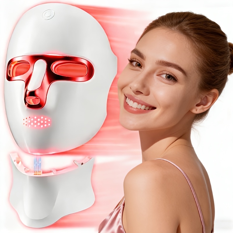 7-Color LED Facial & Neck Therapy Mask: Pro Rechargeable Anti-Aging Skin Care Device