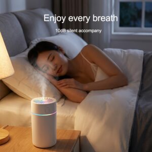 2-in-1 Car Aroma Diffuser & Humidifier: 7-Color LED Sonic Mist for Car, Office & Home