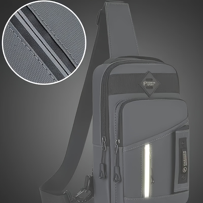 ShiLan Men's Outdoor Chest Bag - Stylish Nylon Crossbody, Casual Multi-Functional Sports Sling with Adjustable Strap (100-1.0cm), Zip Closure, and Multiple Compartments for Daily Commute & Adventures, Crossbody Bag