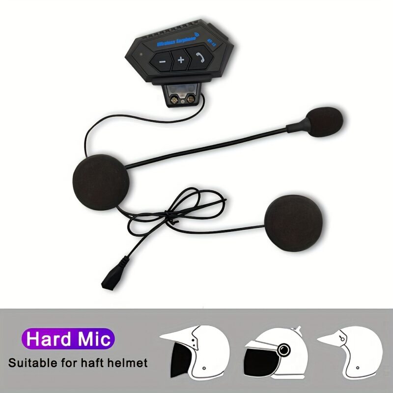 Wireless 12, Wireless Motorcycle Helmet Earphone Headset for Hands-Free Calls And Stereo Music Playback