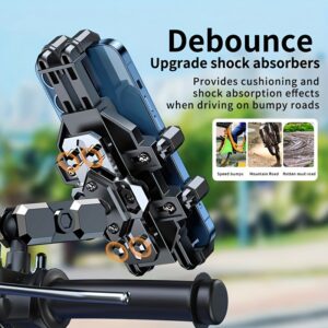 Anti-Vibration Bike & Motorcycle Phone Mount: Universal Fit for 4.5" - 7.0" Smartphones
