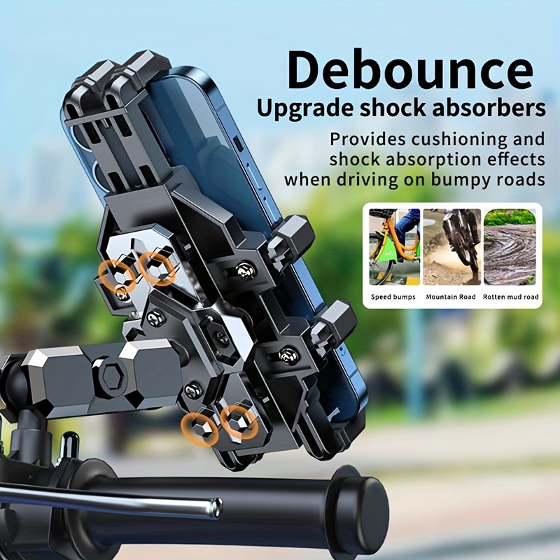 Anti-Vibration Bike & Motorcycle Phone Mount: Universal Fit for 4.5" - 7.0" Smartphones
