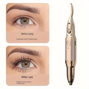 Stylish 2-In-1 Heated Eyelash Curler And Electric Eyebrow Trimmer - Quick Curl, Accurate Trim, Soft Heat, Dual-Function Beauty for Easy Grooming